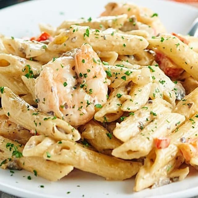 Blackened Shrimp Alfredo.