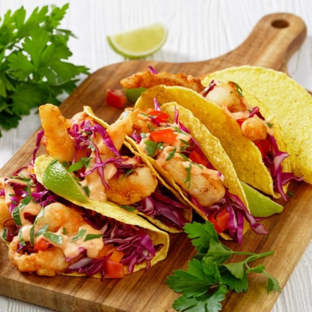 Crispy Shrimp Tacos.