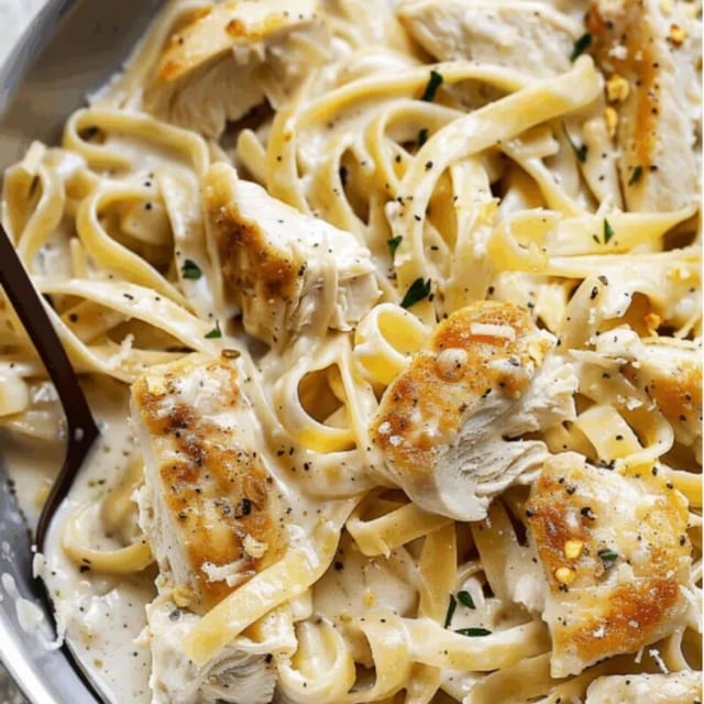 Blackened Chicken Alfredo.