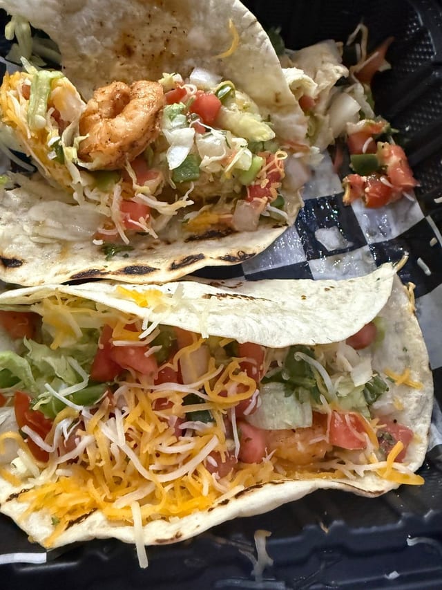 Island Shrimp Tacos.