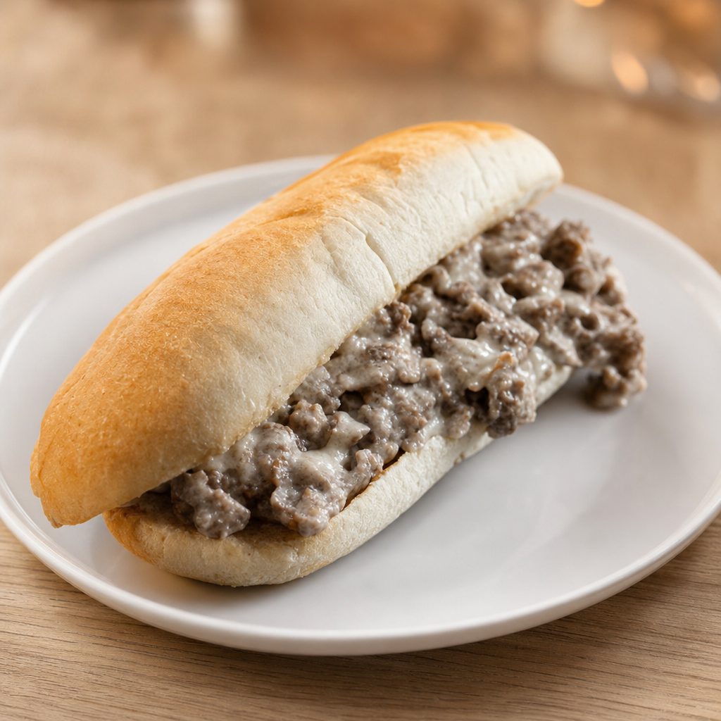 Old School Steak N Cheese Sub.