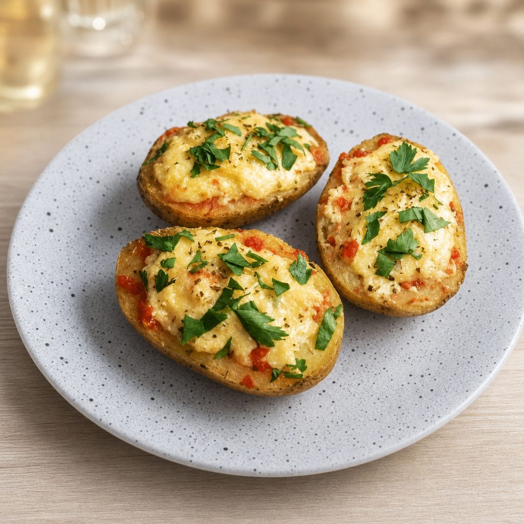 Loaded Broiled Potato Skins.