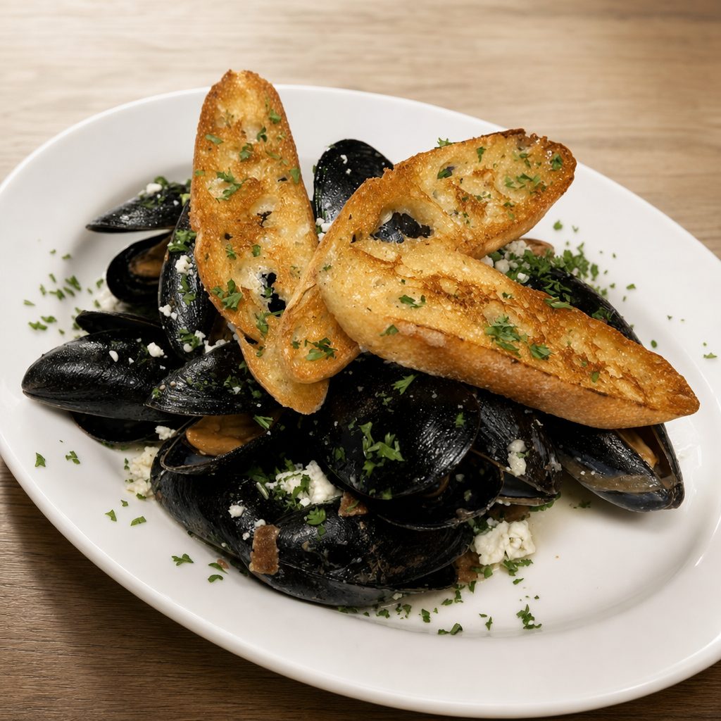 Steamed Mussels.