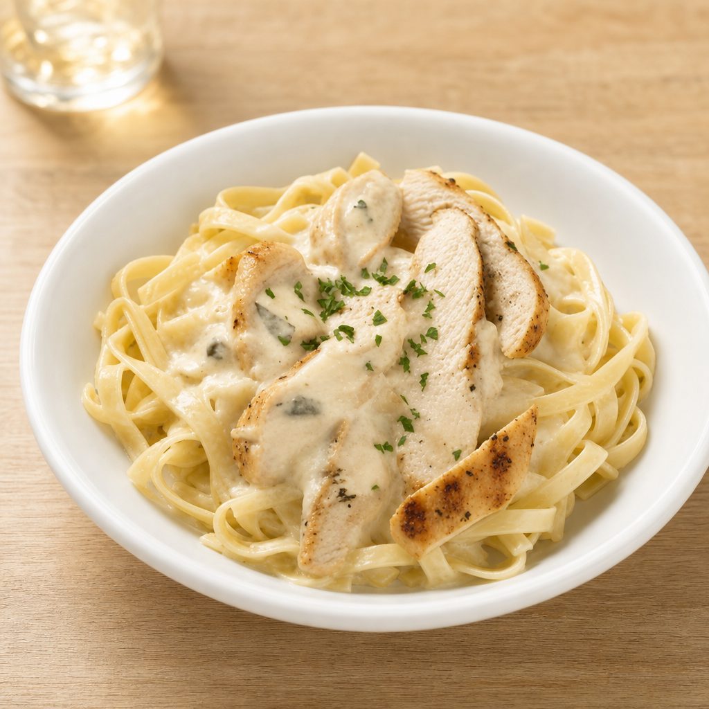 Chicken Alfredo.