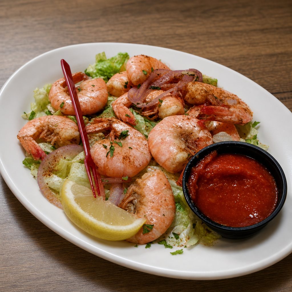Steamed Shrimp.
