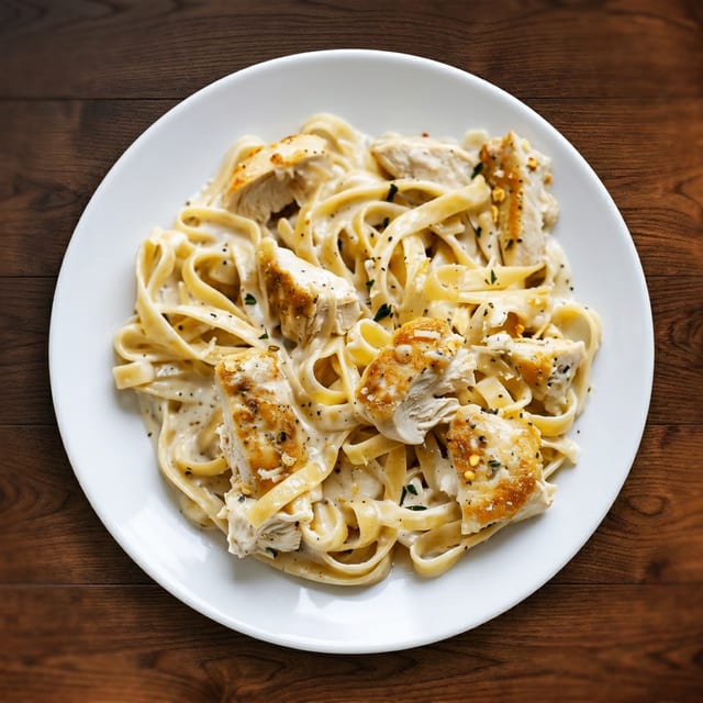Blackened Chicken Alfredo.