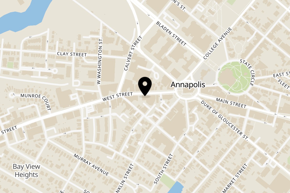 Map showing the location of Stan & Joe's Saloon Annapolis on 37 West St in Annapolis